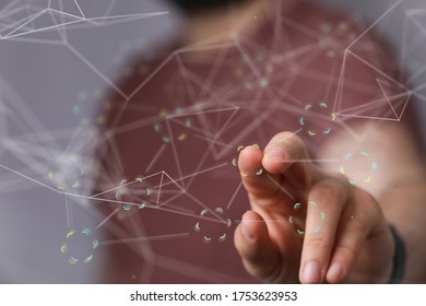 cloud binary code interface digital touch