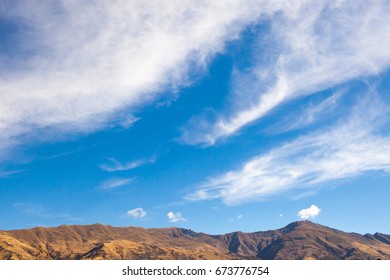 Cloud blue sky with mountain
