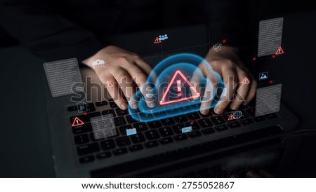 Cloud computing with alert icons and security elements, representing real-time threat detection, risk prevention, and digital infrastructure protection Parse