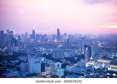 Cloud Computing Banner Background For Smart City