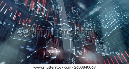 Cloud computing concept 2025. Information cloud technology icon.