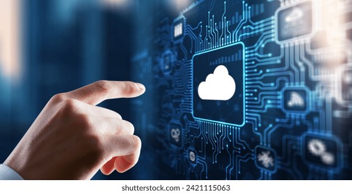 Cloud Computing Concept. Business click icon