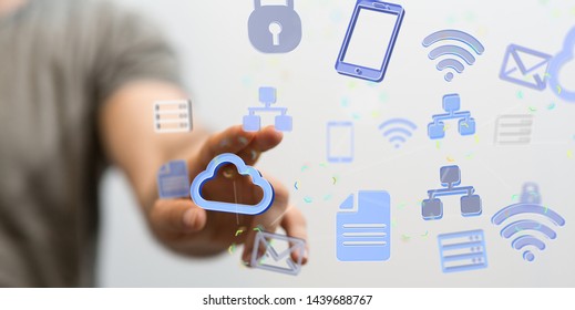Cloud computing concept - connect to cloud