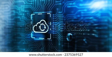 Cloud computing concept. Connect to cloud. 3d Electronic Circuit Board Chip