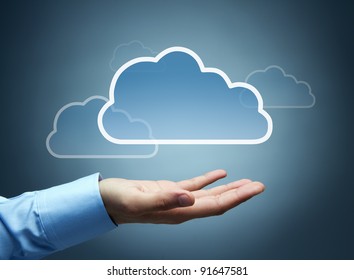 Cloud computing concept with copy space