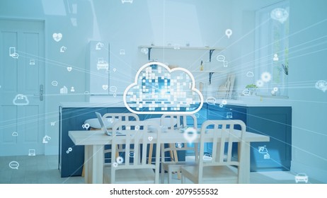 Cloud computing concept. Home automation. Smart house.