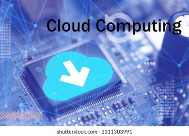 Cloud computing concept. Management upload and download data information