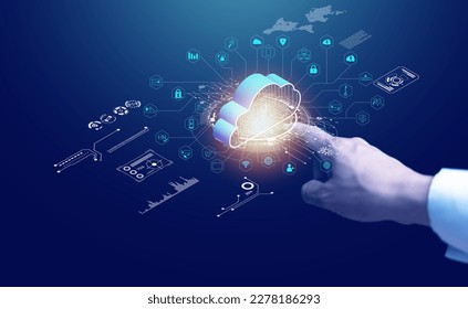 Cloud computing concept. Online computer network technology, software services, applications, server systems Storage, network system, computer simulation system, AI. - Powered by Shutterstock - Get 15% off with code: PIKWIZARD15