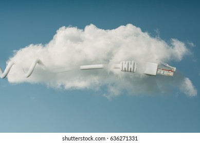 Cloud Computing Concept at sky
