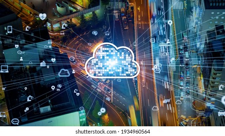 Cloud computing concept. System integration. Communication network.