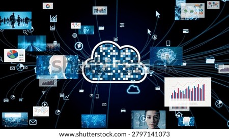 Cloud computing and data networks. conceptual image visual.