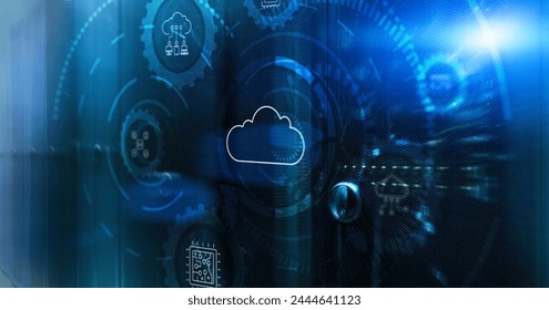 Cloud Computing icon on the new computer interface. Cloud computing.