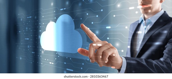 Cloud computing infrastructure for business data storage and enterprise digital interaction with human hand