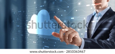 Cloud computing infrastructure for business data storage and enterprise digital interaction with human hand
