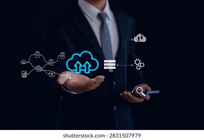 Cloud computing infrastructure with secure data synchronization, server management, digital transformation, enterprise networking, cybersecurity, data integration and business technology.