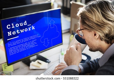 Cloud Computing Network Connection Concept