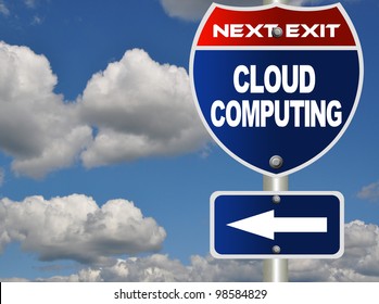 Cloud computing road sign