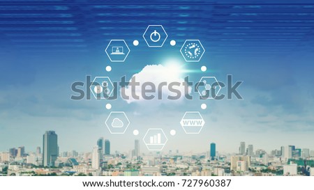 Cloud Computing service : Real Cloud and applications control over the city for network security computer