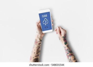 Cloud Computing Storage Icon Concept