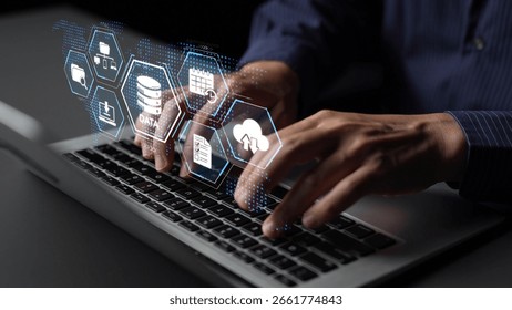 Cloud computing, cloud strategy, and cloud technology transforming digital infrastructure with scalable services, secure data storage, and cloud-based digital business solutions. Muxer