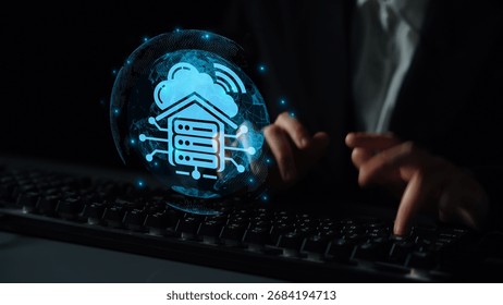 Cloud computing, cloud strategy, and cloud technology transforming digital infrastructure with scalable services, secure data storage, and cloud-based digital business solutions. Muxer