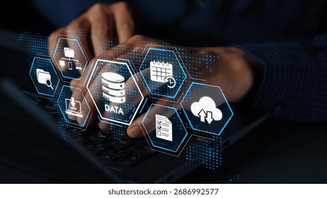 Cloud computing, cloud strategy, and cloud technology transforming digital infrastructure with scalable services, secure data storage, and cloud-based digital business solutions. Muxer