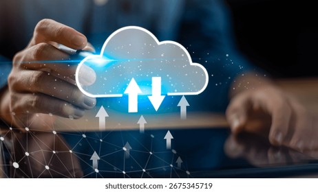 Cloud computing technology enables seamless data storage, file sharing, remote access across networks. Ideal for digital transformation, scalable IT infrastructure in modern business environments.