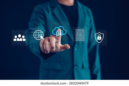 Cloud computing technology with secure cloud storage, file synchronization, data management, cybersecurity, document sharing, digital infrastructure, enterprise solutions and online collaboration.