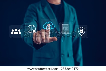 Cloud computing technology with secure cloud storage, file synchronization, data management, cybersecurity, document sharing, digital infrastructure, enterprise solutions and online collaboration.