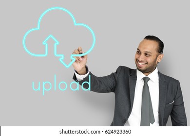 Cloud Computing Upload Download Icon Sign