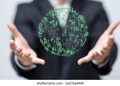 cloud connected to many objects on a virtual screen