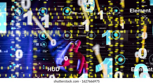 cloud connected to many objects on a virtual screen