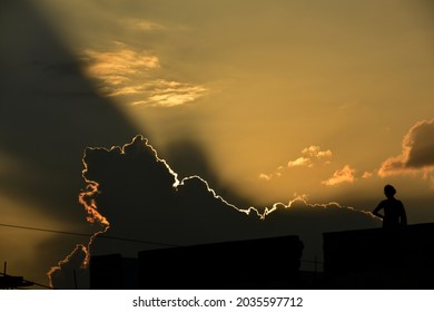 A Cloud Cover During Sunset ,seen From Noida City, In Noida, Uttar Pradesh, India.