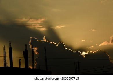 A Cloud Cover During Sunset ,seen From Noida City, In Noida, Uttar Pradesh, India.