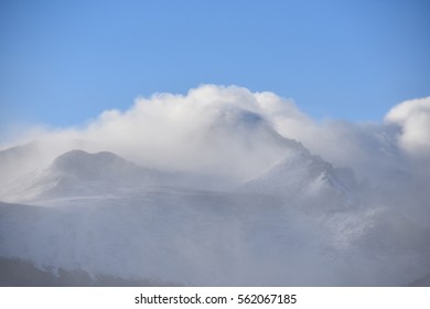 cloud covered mountain