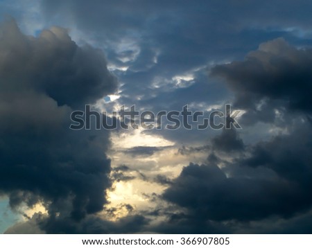 Cloud and darkcloud level when sunsets in the twilight