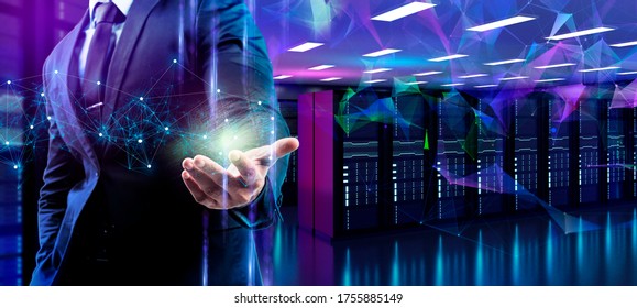 Cloud data, big data analysis, metaverse internet of thing IOT technology, crypto currency mine server data AI artificial intelligence futuristic background, online internet connect .