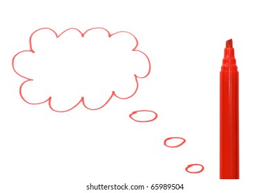 The cloud drawn by a red marker