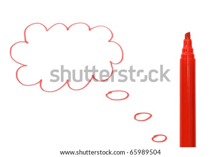 The cloud drawn by a red marker
