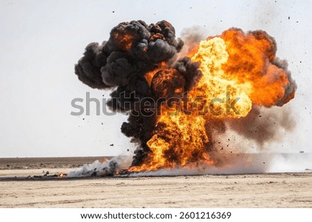 cloud of fire and smoke, explosion of fire and black smoke isolated