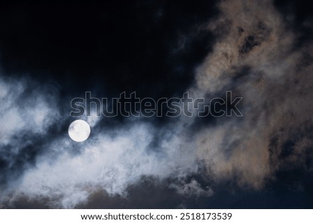 Cloud formation on sun. Dark clouds dangerous and unclear time and weather