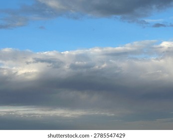 Cloud formations in the sky creating natural atmospheric weather background and open outdoor sky scene