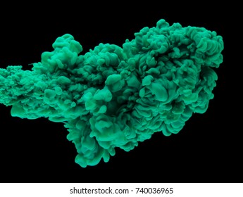 The Cloud Of Green Ink In The Dark Water.