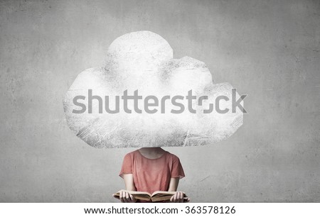 Cloud headed woman read book