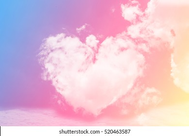 Cloud Heart Shape Love Concept Tone