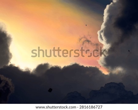 Cloud iridescence is a phenomenon where clouds radiate a beautiful pastel rainbow of colors as a storm brews in the dark, gloomy sky.