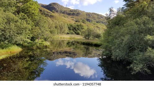 Cloud and mountain reflection