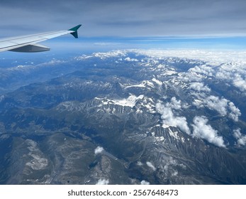 cloud and mountain view from plane