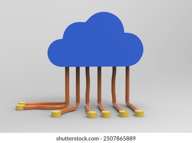 Cloud Network 3D Icon for website