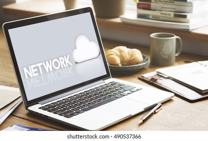 Cloud Network Data Backup Graphic Icon Concept